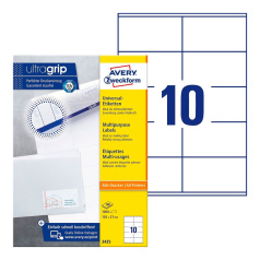 Этикетки самоклеящиеся Avery Zweckform, белые, 105 x 57 мм, 10 этикеток на листе А4 (100 листов) [3425]