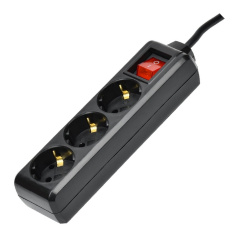 Удлинитель У03К IEK 3х1 мм², 16А/250В, черный, 3 м [WYP10-16-03-03-ZK-K02]