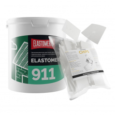 Ремкомплект Elastomeric 911: гидроизоляционная мастика 3 кг (красный рубин) и заплатка Elastomeric Chips 90 х 90 мм