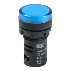 Лампа сигнальная светодиодная, синяя IEK AD22DS (LED) 12В [BLS10-ADDS-012-K07]