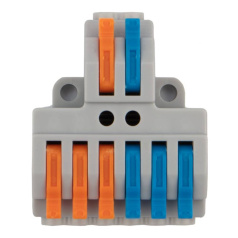 Клемма Rexant СМК 2х3 проходная разветвительная (1 ввод, 3 вывода на полюс) [07-5234]