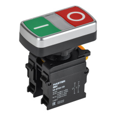 Кнопка I-O без подсветки IEK MASTER Ø 22 мм, 1NO+1NC [MI-BT60-11R-3-21-K51]