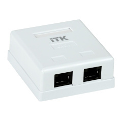 Настенная информационная розетка RJ-45 ITK кат. 6 2-порта [CS2-1C6U-22]