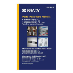 Кабельные маркеры Brady PWM-PK-8, виниловая ткань, 5.5 х 39.7 мм, легенда "A-Z", "0-90", "+", "-" , "/" , белый, 450 шт [brd31208]