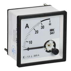 Амперметр IEK Э47 30/5А класс точности 1.5, 96 х 96 мм [IPA20-6-0030-E]