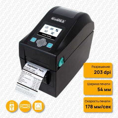 Термопринтер этикеток Godex DT200i+, 203 dpi, USB, RS232, Ethernet, USB [011-D2iF02-A00]