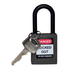 Замки нейлоновые Brady, пластиковые дужки, 38 мм, Ø 6.4 мм, черные, 6 шт [gws813595]