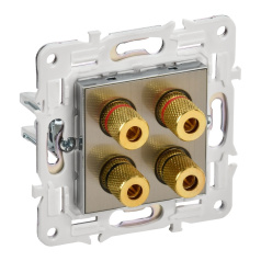 Аудиорозетка IEK SKANDY 4-местная SK-A01N металл никель [SK-S40-K50]