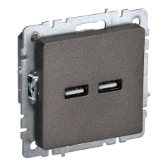 Розетка USB IEK BRITE A+A 5В 3,1А РЮ10-1-БрТБ темная бронза [BR-U21-D31-K45]