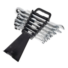 Набор гаечных комбинированных трещоточных ключей с переключателем реверса КВТ НТКП-6 (8-17) PROFESSIONAL (91952)