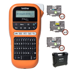 Комплект принтер Brother PT-E110VP с лентами TZe231, TZe631, TZe221, в кейсе [PTE110VPR1BUND]