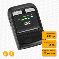 Портативный принтер TSC TDM-20, 203 dpi, MFi Bluetooth 5.0 [99-082A102-0002]