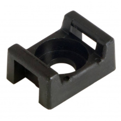 Площадка для крепления стяжки Rexant ПС-2 с монтажным отверстием, 22x16 мм, черная (10 шт) [07-2103-10]