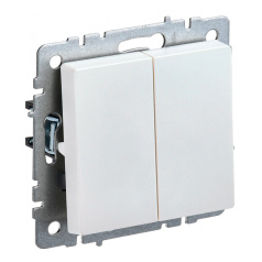 Проходной выключатель IEK BRITE двухклавишный 10А ВС10-2-6-БрЖ жемчуг [BR-V22-0-10-K36]