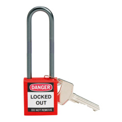 Замки нейлоновые компактные Brady, алюминиевые дужки 75 мм, Ø 4.7 мм, красные, 6 шт [gws814146]