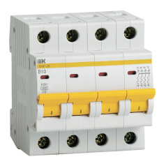 Автоматический выключатель IEK KARAT ВА47-29 4P B 10А 4.5кА [MVA20-4-010-B]