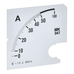 Шкала сменная для амперметра IEK Э47 50/5А класс точности 1.5, 96 х 96 мм [IPA20D-SC-0050]