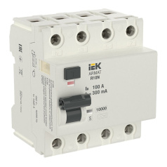 Выключатель дифференциального тока ВДТ R10N IEK ARMAT 4P 100А 300мА тип AC [AR-R10N-4-100C300]