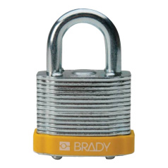 Замки стальные ламинированные Brady, стальные дужки, 38 мм, Ø 6.5 мм, желтые, 6 шт [gws814098]