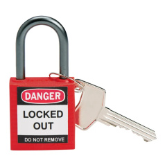 Замки нейлоновые компактные Brady, алюминиевые дужки, 25 мм, Ø 4.7 мм, красные, 6 шт [gws814116]