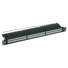Патч-панель ITK 1U категория 6A STP, 24 порта экранированная Dual IDC [PP24-1UC6AS-D05]