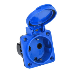 Розетка панельная IEK MAGNUM SCHUKO РП12-3 с крышкой IP54 синий [PSN71-016-3-2-54-K07]