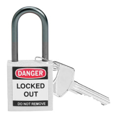 Замки нейлоновые компактные Brady, алюминиевые дужки, 38 мм, Ø 4.7 мм, белые, 6 шт [gws814132]