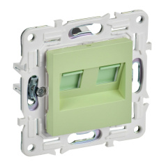 Розетка компьютерная двойная RJ45 IEK SKANDY кат. 6 SK-K04G мятный [SK-K20-2-K06]