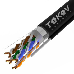 Кабель витая пара F/UTP TOKOV ELECTRIC "Fluke tested", категория 5E, 4х2х24AWG, тросс, PE, черный [TKE-C05-F/UTP-42-5E-305-ODC]