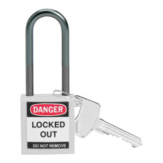 Замки нейлоновые компактные Brady, алюминиевые дужки, 50 мм, Ø 4.7 мм, белые, 6 шт [gws814142]