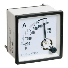 Амперметр IEK Э47 1000/5А класс точности 1.5, 72 х 72 мм [IPA10-6-1000-E]