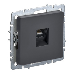 Розетка компьютерная RJ45 IEK BRITE кат. 6 РК11-БрГ графит [BR-K10-2-K53]