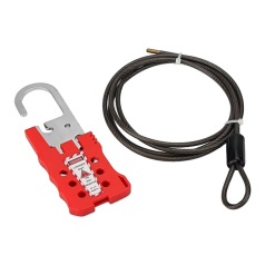 Тросовый блокиратор, сталь в ПВХ оплетке, Ø 4.8 мм, 1.8 м, красный [gwrL22]