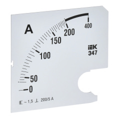 Шкала сменная для амперметра IEK Э47 200/5А класс точности 1.5, 96 х 96 мм [IPA20D-SC-0200]