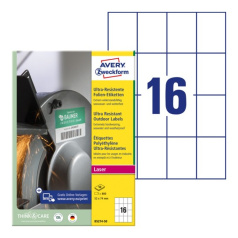 Суперпрочные пленочные этикетки Avery Zweckform, белые, 52 x 74 мм, 16 этикеток на листе А4 (50 листов) [B5274-50]