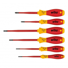 Набор из 6 диэлектрических отверток с тонким жалом Wiha SoftFinish electric SlimFix 3201 [wih35389]