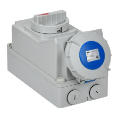 Розетка с механической блокировкой IEK ССИ-823 32А-6ч/220В 2P+PE IP67 [PSR11-032-3-5-67]