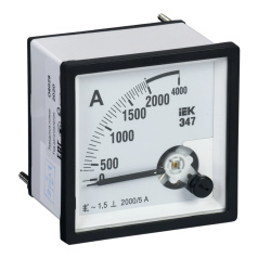 Амперметр IEK Э47 2000/5А класс точности 1.5, 72 х 72 мм [IPA10-6-2000-E]