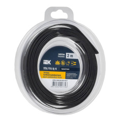 Термоусаживаемая трубка IEK ТТУ нг-LS 8/4, черная, 2 м [UDR12-008-004-002-K02-T]