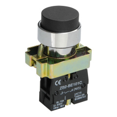Кнопка управления IEK LAY5-BL21 без подсветки, черная 1NO [BBT70-BL-K02]