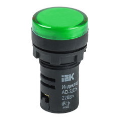 Лампа сигнальная светодиодная, зеленая IEK AD22DS (LED) 24В [BLS10-ADDS-024-K06]