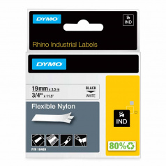 Картридж Dymo S0718120/18489, 19 мм, черный на белом