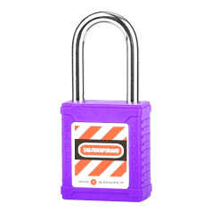 Замок блокировочный со стальной дужкой, 38 мм, Ø 6 мм, дисковый цилиндр, фиолетовый [gwr015DS38PRP]
