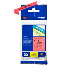 Картридж Brother TZe-431, 12 мм, черный на красном [TZe431]