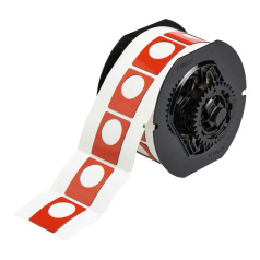 Этикетки Brady B30EP-167U-593-RD под кнопку, полиэстер,  30.48 х 38.1 мм, Ø 22.5 мм, красные, 235 шт [gws118057]