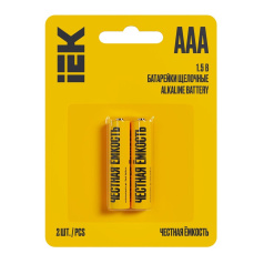 Батарейка щелочная IEK Alkaline LR03/AAA, 2 шт [ABT-LR03-OP-L02]