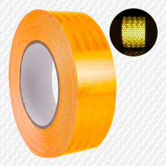Алмазная светоотражающая лента желтая, 50 мм х 50 м