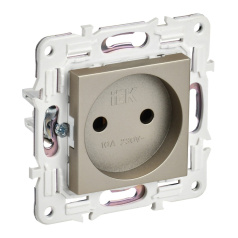 Розетка IEK SKANDY без заземления без шторок 10А SK-R02Sh шампань [SK-R10-10-K37]