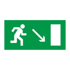 Самоклеящаяся этикетка IEK 200х100 мм, Направление к эвакуационному выходу направо вниз [YPC30-2010NEV-NAPRVN]