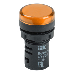 Лампа сигнальная светодиодная, желтая IEK AD22DS (LED) 12В [BLS10-ADDS-012-K05]